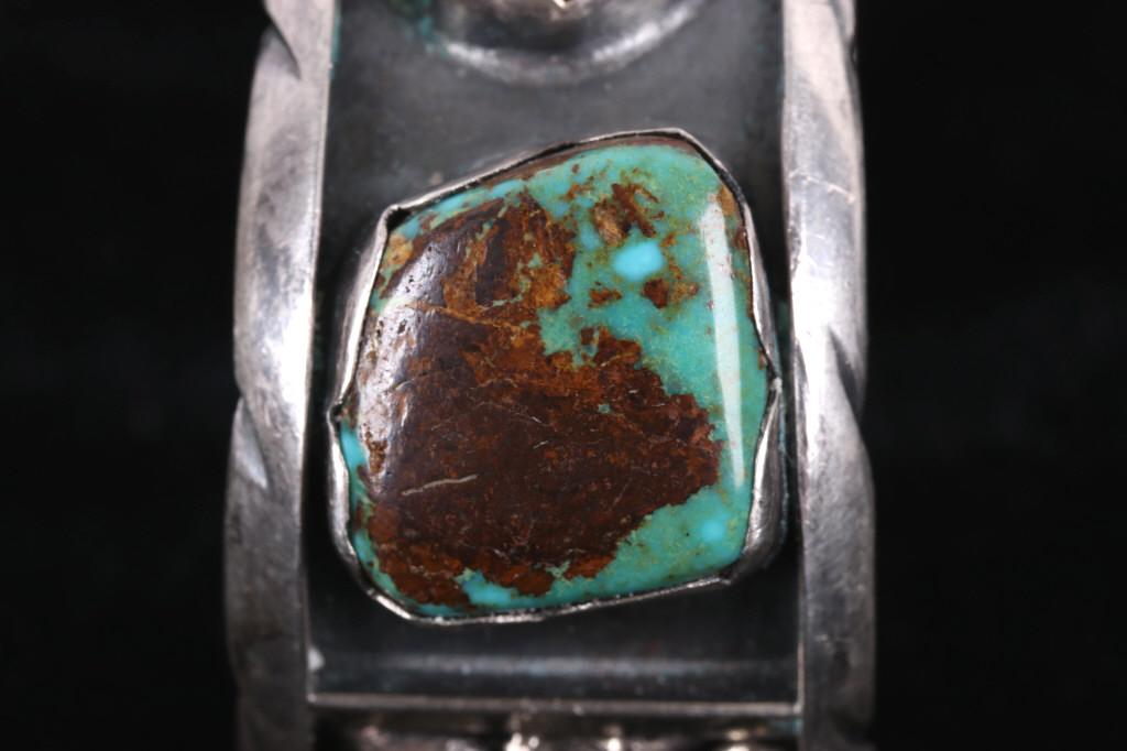 Navajo King's Manassa Turquoise Sterling Bracelet