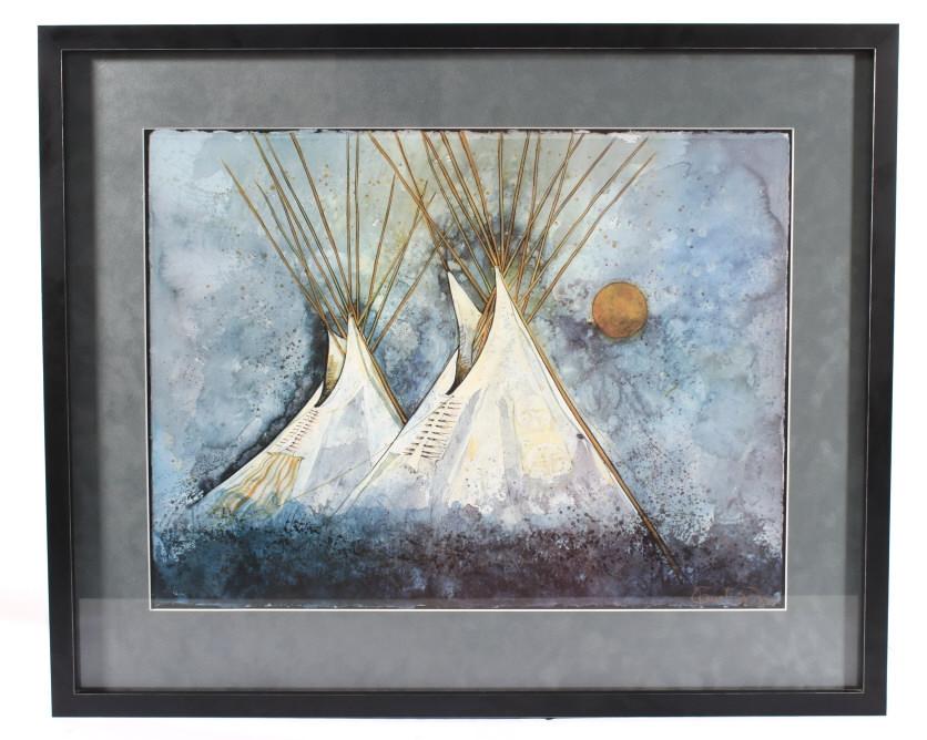 Signed Kevin Red Star Tipi Framed Print