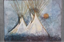 Signed Kevin Red Star Tipi Framed Print