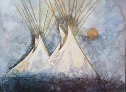 Signed Kevin Red Star Tipi Framed Print