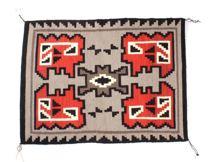 Navajo Ganado Wool Rug by Grace Redmustache 1950's