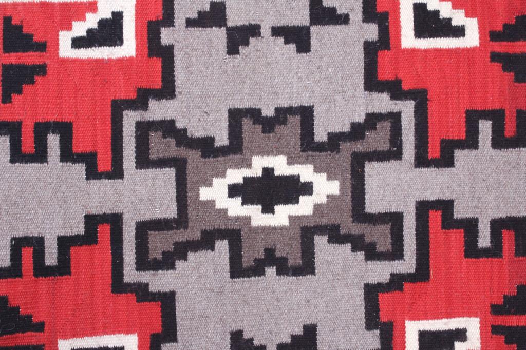 Navajo Ganado Wool Rug by Grace Redmustache 1950's