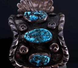 Navajo Old Pawn Sleeping Beauty Turquoise Cuff