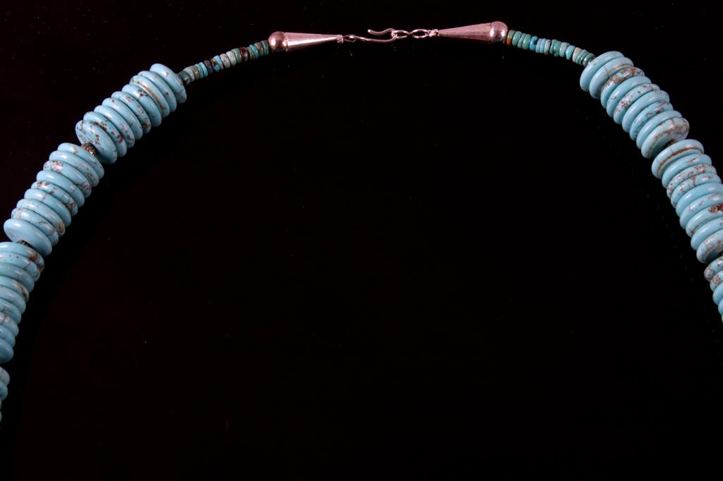 Navajo F. Yellowhorse Discoidal Turquoise Necklace