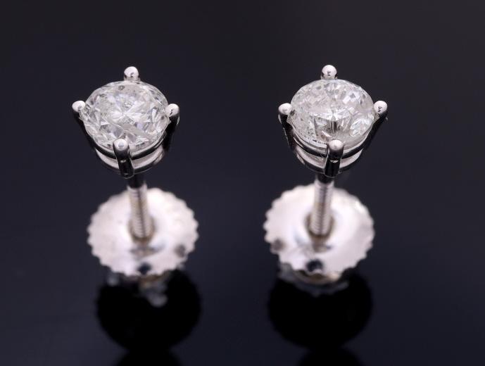 Vintage Estate Diamond & 18K Gold Stud Earrings