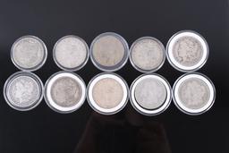 Collection of Ten Morgan Silver Dollar Coins