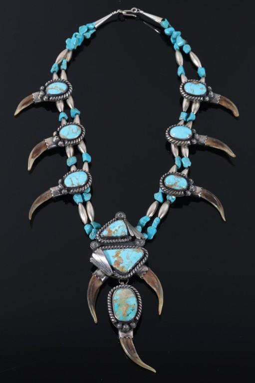 Navajo Badger Claw & Cerrillos Turquoise Squash