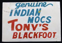 Indian Trading Post Sign - Tony's Blackfoot 1906-