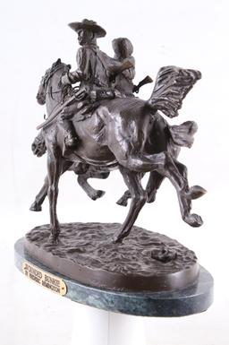 Frederic Remington Wounded Bunkie Western Bronze