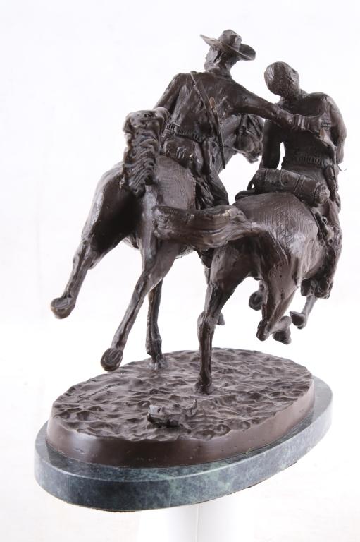 Frederic Remington Wounded Bunkie Western Bronze