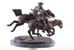 Frederic Remington Wounded Bunkie Western Bronze