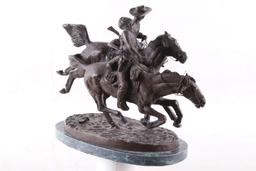 Frederic Remington Wounded Bunkie Western Bronze