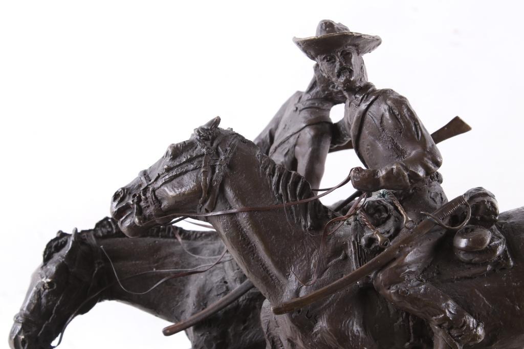 Frederic Remington Wounded Bunkie Western Bronze