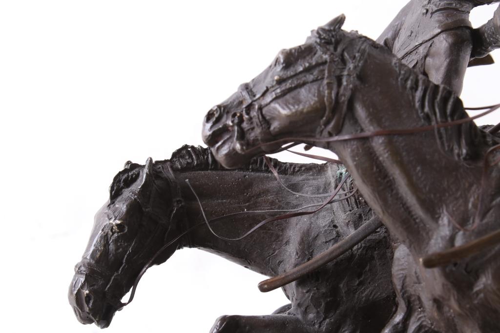 Frederic Remington Wounded Bunkie Western Bronze