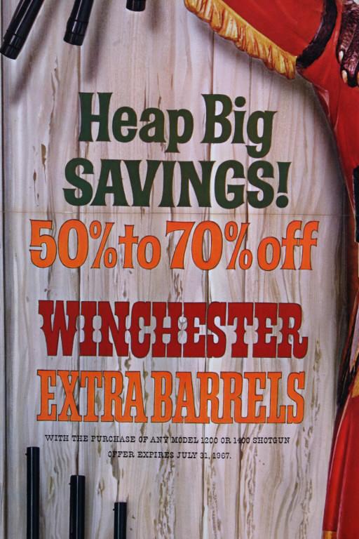 Winchester Cigar Store Indian Advertising Sign