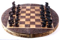 Zambian Hand Carved Chess Board & Pieces