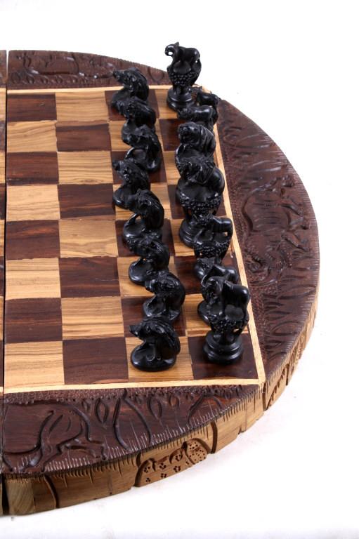 Zambian Hand Carved Chess Board & Pieces