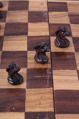 Zambian Hand Carved Chess Board & Pieces