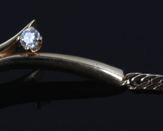 14K Gold & Diamond Herringbone Bracelet