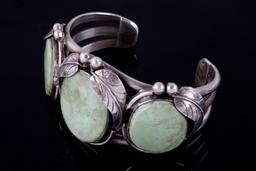 Navajo Carico Lake Turquoise Silver Bracelet 1940-