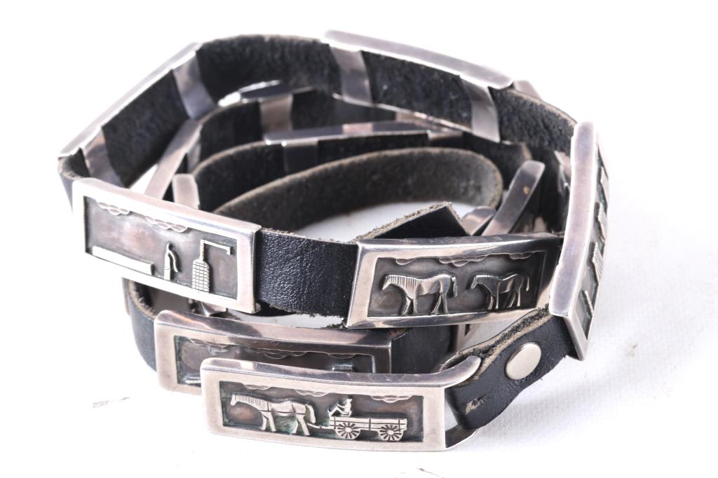 Navajo R.H. Begay Sterling Silver Storyteller Belt