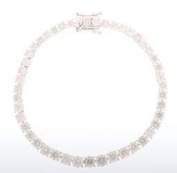 CLASSIC 12.10 ct. Diamond 14K White Gold Bracelet