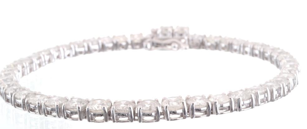 CLASSIC 12.10 ct. Diamond 14K White Gold Bracelet