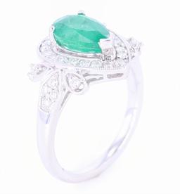 Luxury Emerald & Diamond Platinum Ring