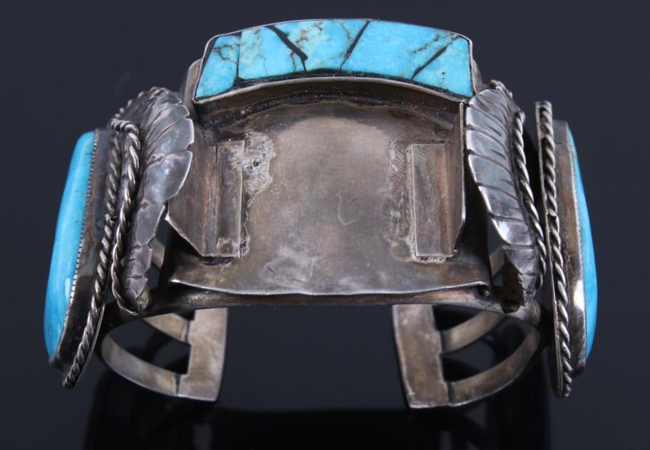 Navajo Sterling & Turquoise Bracelet Signed