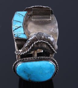 Navajo Sterling & Turquoise Bracelet Signed