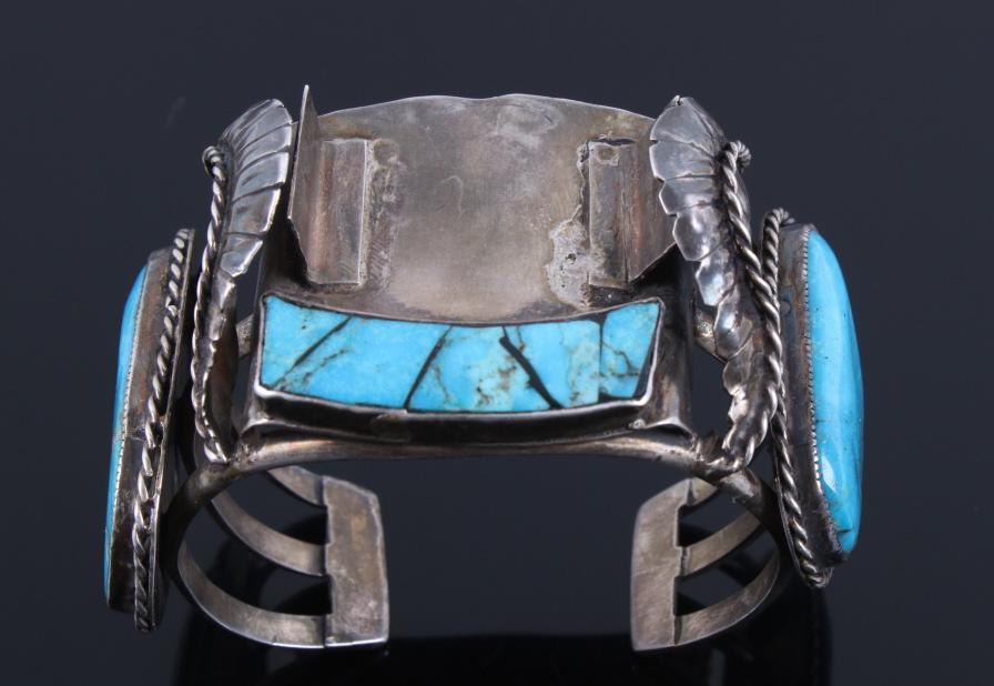 Navajo Sterling & Turquoise Bracelet Signed