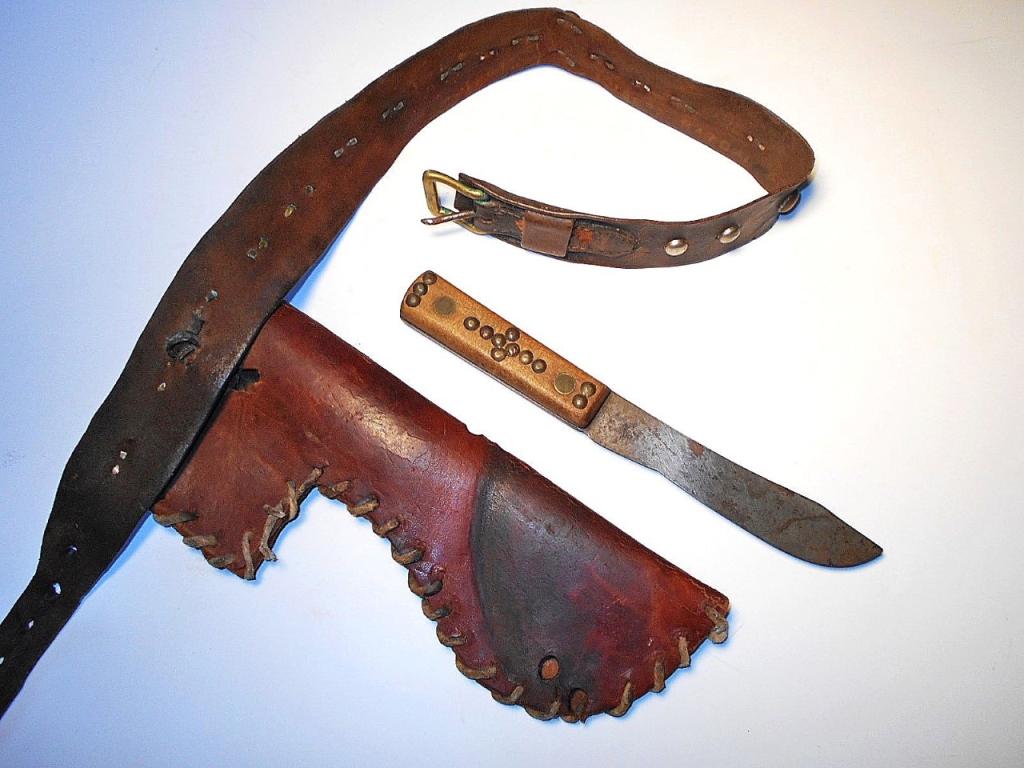 Blackfoot Scout's Tacked Belt, Sheath & Knife 1880