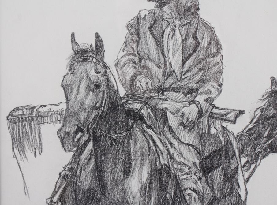 Gary Carter (1939-) Original Mountain Man Drawing