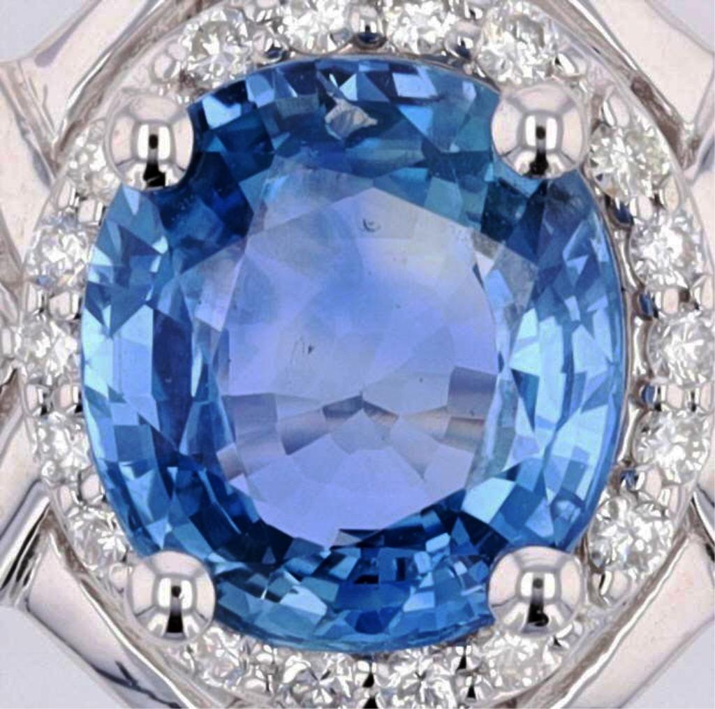 RARE Unheated 2.37 ct Sapphire & VS2 Diamond Ring