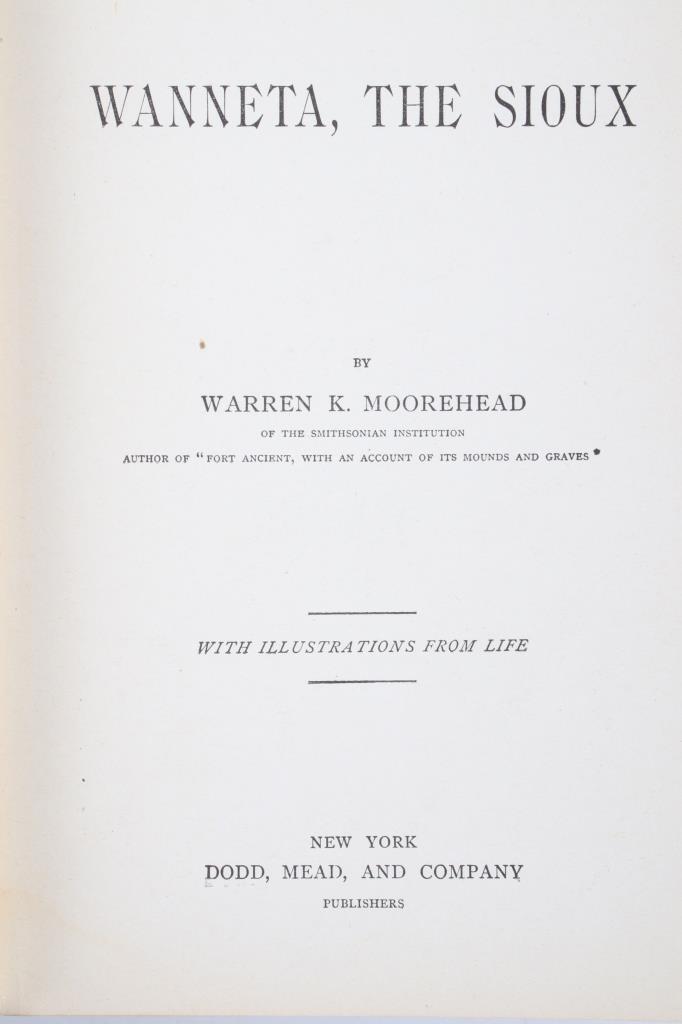 Wanneta the Sioux By Moorehead First Edition 1890