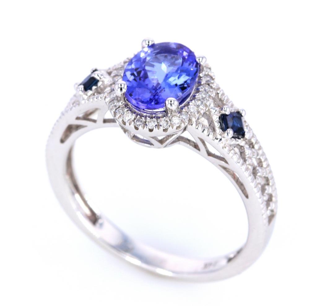 AAA Quality Tanzanite & Diamond 14K Ring