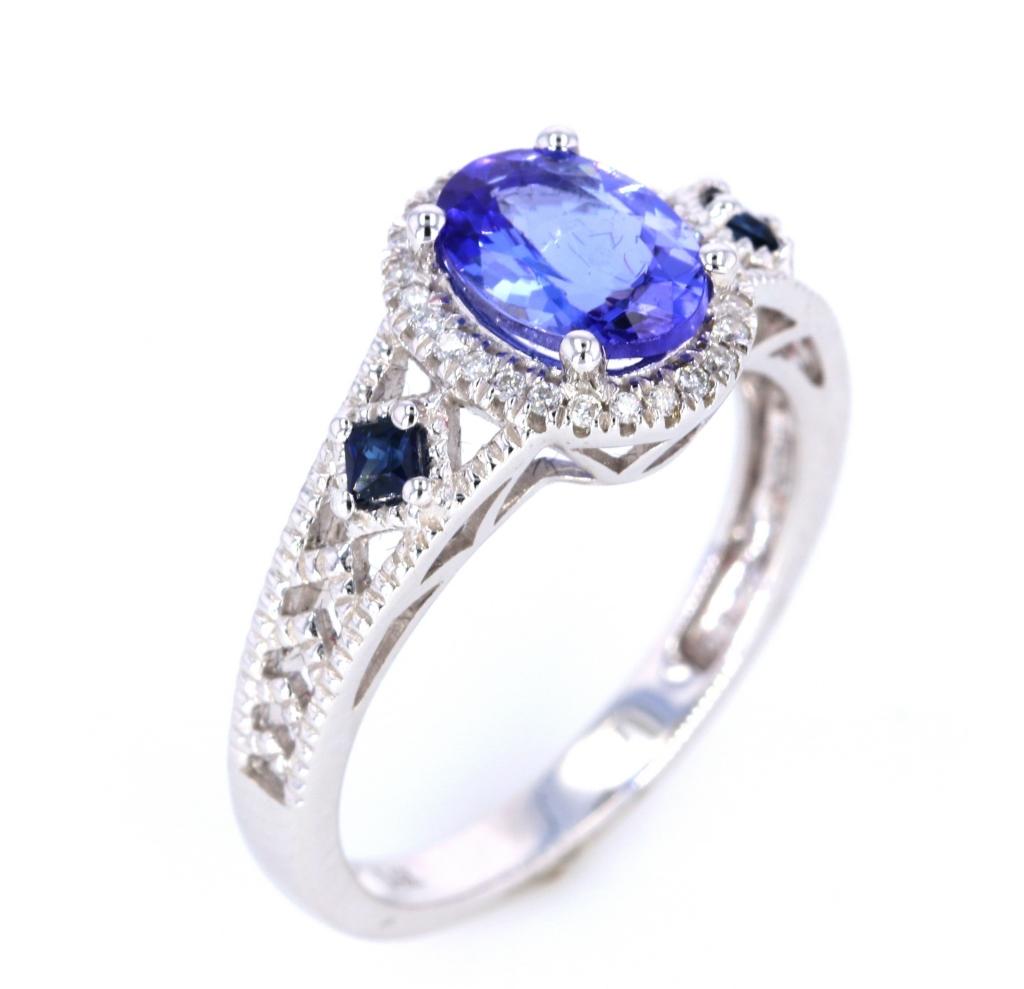 AAA Quality Tanzanite & Diamond 14K Ring