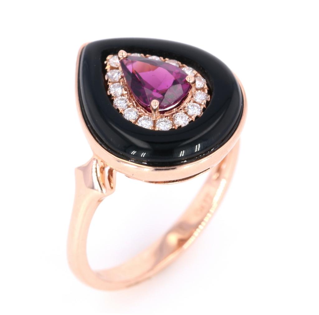 Vintage Helzberg Rhodolite & Diamond 10K Ring