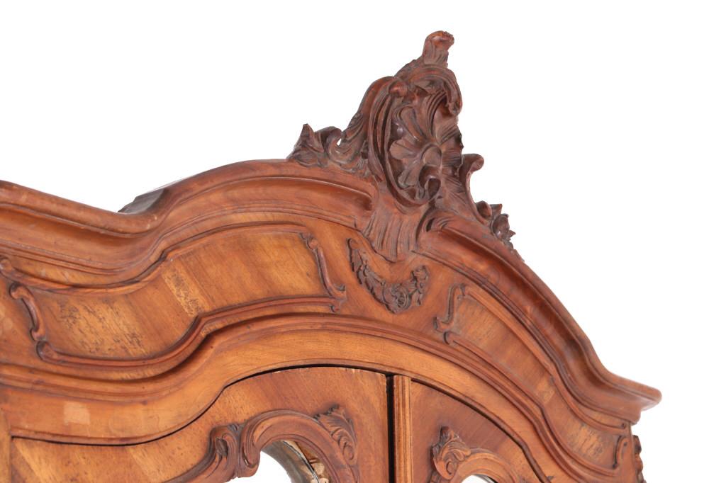 French Louis XV Carved Wood Armoire 19th Century