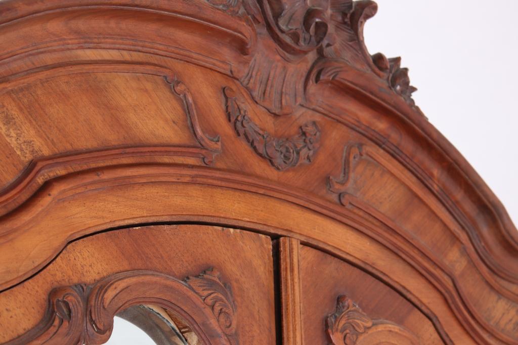 French Louis XV Carved Wood Armoire 19th Century