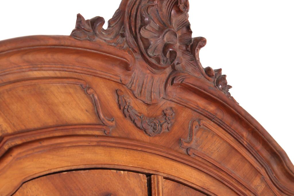 French Louis XV Carved Wood Armoire 19th Century