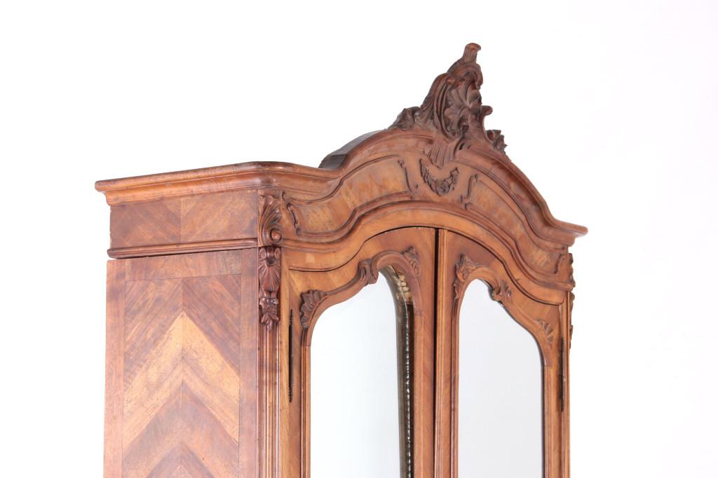 French Louis XV Carved Wood Armoire 19th Century