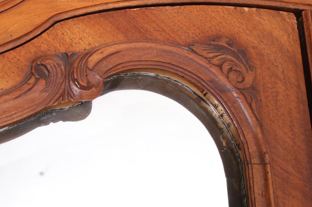 French Louis XV Carved Wood Armoire 19th Century