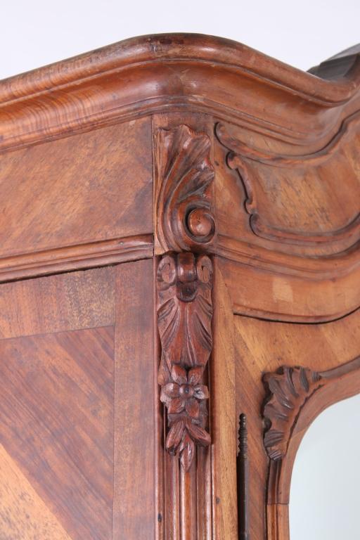 French Louis XV Carved Wood Armoire 19th Century