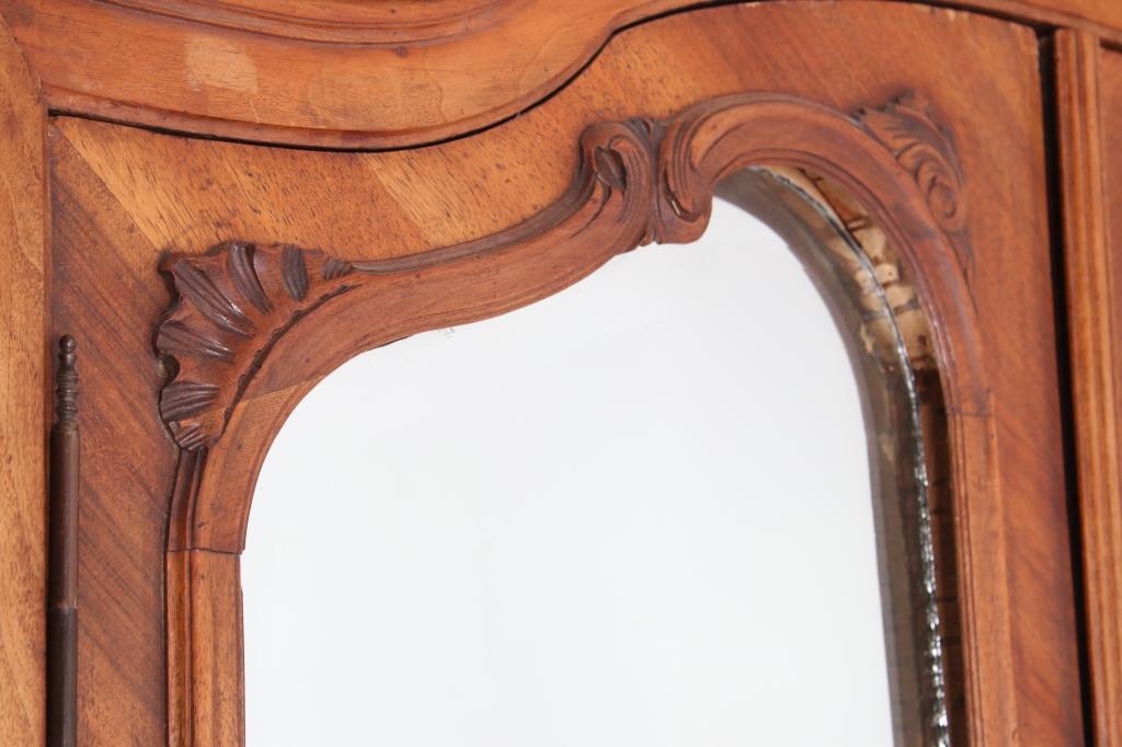 French Louis XV Carved Wood Armoire 19th Century