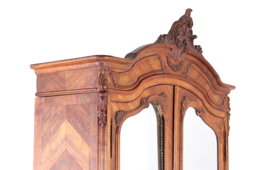 French Louis XV Carved Wood Armoire 19th Century