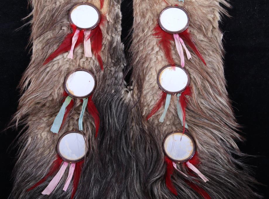 Lakota Ihoka Badger Society Wolf Mirror Sash 1800-
