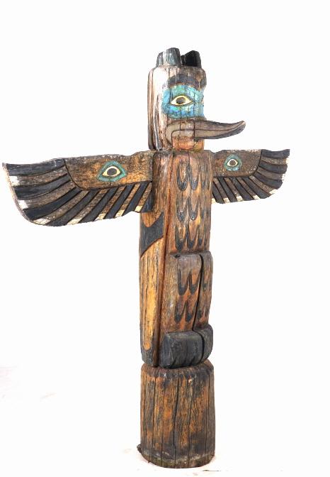 Native American Wood Eagle Totem Pole