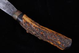 J Russell Co Green River Works Antler Handle Knife