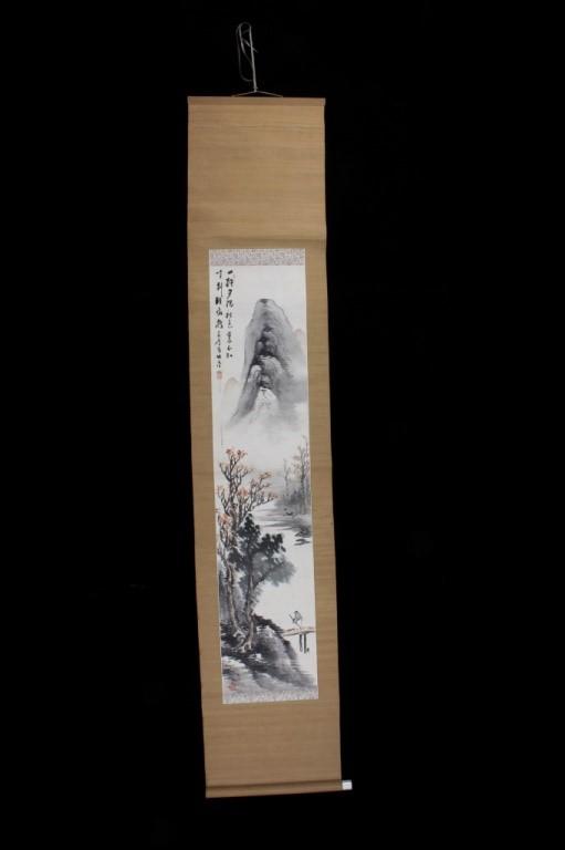 Japanese Chicuti Silk Bone Core Scroll C 1868-1912